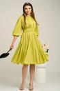 Rochie DY Fashion din voal verde lime clos cu pliuri