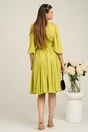 Rochie DY Fashion din voal verde lime clos cu pliuri