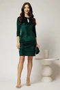 Rochie DY Fashion eleganta din catifea cu paiete verde, 3, dyfashion.ro