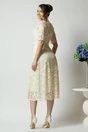 Rochie DY Fashion eleganta din dantela ivory cu maneci scurte