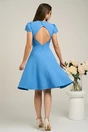 Rochie DY Fashion eleganta din stofa bleu cu spatele gol
