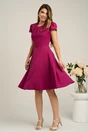 Rochie DY Fashion eleganta din stofa magenta cu spatele gol