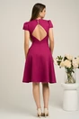 Rochie DY Fashion eleganta din stofa magenta cu spatele gol