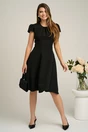 Rochie DY Fashion eleganta din stofa neagra cu spatele gol