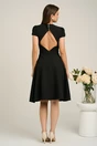 Rochie DY Fashion eleganta din stofa neagra cu spatele gol