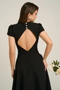 Rochie DY Fashion eleganta din stofa neagra cu spatele gol