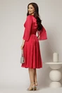 Rochie DY Fashion fucsia de ocazie din voal peliculizat cu maneci crapate, 2, dyfashion.ro
