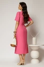 Rochie DY Fashion fucsia de zi de vara cu maneci scurte si nasturi la bust, 2, dyfashion.ro