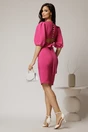 Rochie DY Fashion fucsia midi cu decupaj la spate si inchidere cu nasturi perla, 1, dyfashion.ro