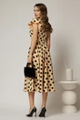 Rochie DY Fashion galben pai cu buline si curea in talie, 2, dyfashion.ro