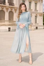 Rochie Dy Fashion gri de ocazie din tull fin