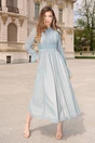 Rochie Dy Fashion gri de ocazie din tull fin