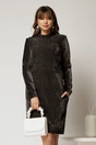 Rochie DY Fashion gri dreapta din catifea velurata, 1, dyfashion.ro