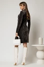 Rochie DY Fashion gri dreapta din catifea velurata, 2, dyfashion.ro