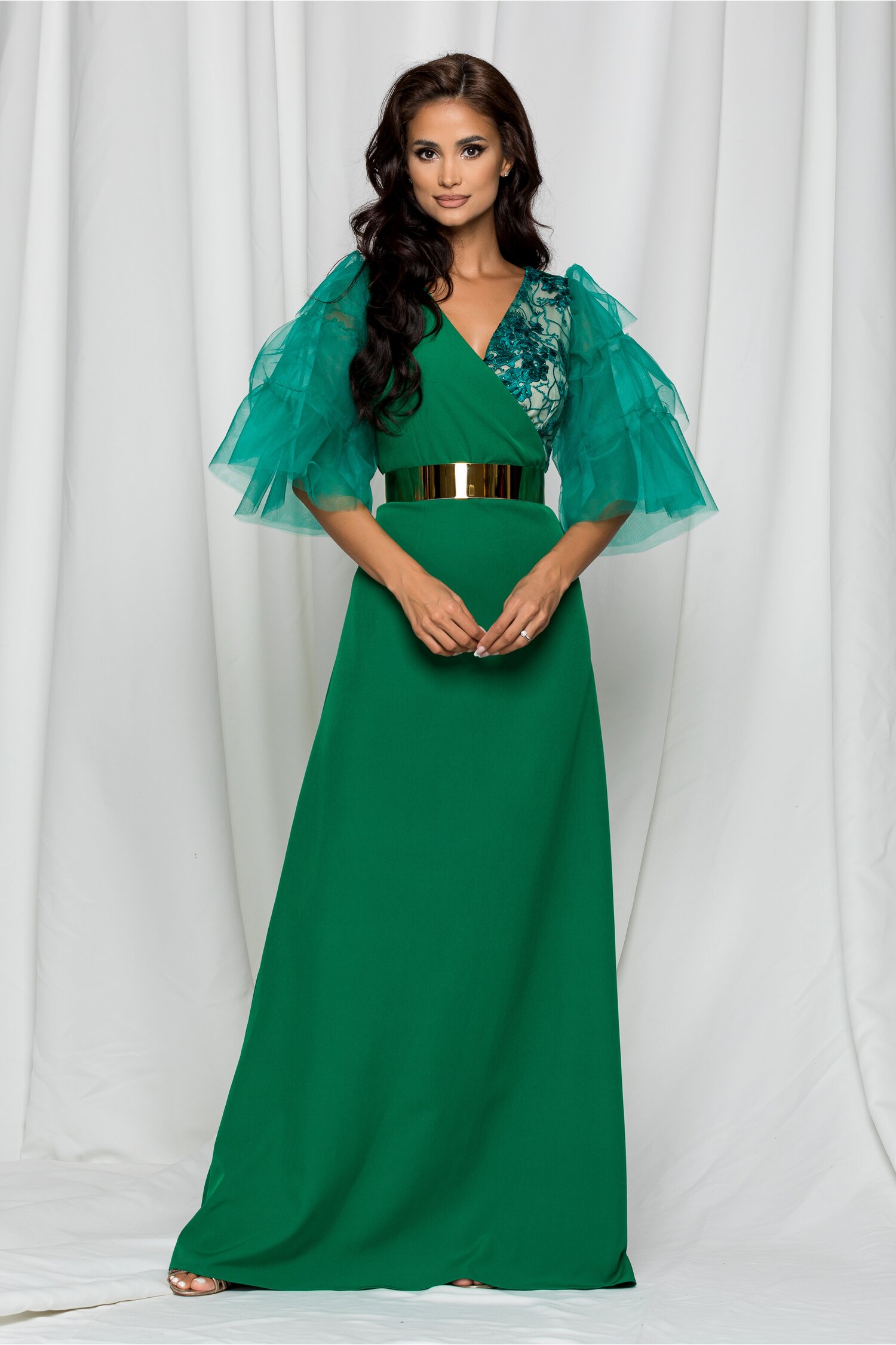 Rochie Dy Fashion Kyla lunga verde cu decolteu petrecut 2023 ❤️ Pret Super dyfashion imagine noua 2022