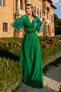 Rochie Dy Fashion Kyla lunga verde cu decolteu petrecut