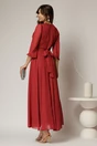 Rochie DY Fashion lunga bordo din voal cu fir lurex, 2, dyfashion.ro