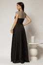 Rochie DY Fashion lunga neagra de seara cu aplicatii la bust, 2, dyfashion.ro