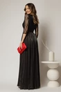 Rochie DY Fashion lunga neagra de seara cu bustul din dantela, 2, dyfashion.ro