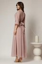 Rochie DY Fashion lunga roz din voal cu fir lurex, 2, dyfashion.ro