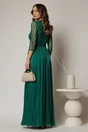 Rochie DY Fashion lunga verde de seara cu bustul din dantela, 2, dyfashion.ro