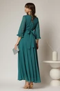 Rochie DY Fashion lunga verde din voal cu fir lurex, 2, dyfashion.ro
