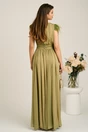 Rochie DY Fashion lunga vernil din voal in clos cu pene la umeri, 2, dyfashion.ro