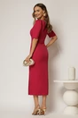 Rochie DY Fashion magenta midi cu crepeu maxi si aplicatii la bust, 2, dyfashion.ro