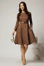 Rochie DY Fashion maro clos din piele intoarsa si curea in talie, 3, dyfashion.ro