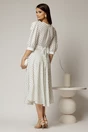 Rochie DY Fashion midi alba cu buline si funda ampla pe umar, 2, dyfashion.ro