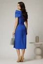 Rochie DY Fashion midi albastra de ocazie cu umeri bufanti si cordon detasabil, 2, dyfashion.ro