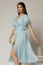 Rochie DY Fashion midi bleu cu manecile suprapuse si decolteu petrecut, 1, dyfashion.ro