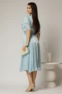 Rochie DY Fashion midi bleu cu manecile suprapuse si decolteu petrecut, 2, dyfashion.ro
