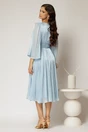Rochie DY Fashion midi bleu din voal peliculizat cu maneci ample, 2, dyfashion.ro