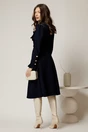 Rochie DY Fashion midi bleumarin cu nasturi si volanase la bust, 2, dyfashion.ro