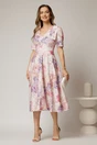 Rochie DY Fashion midi clos cu funda pe umar si print lila, 3, dyfashion.ro