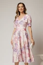 Rochie DY Fashion midi clos cu funda pe umar si print lila, 1, dyfashion.ro