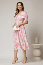 Rochie DY Fashion midi clos cu funda pe umar si print roz, 3, dyfashion.ro