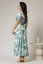 Rochie DY Fashion midi cu imprimeu turcoaz din voal satinat, 2, dyfashion.ro