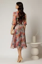 Rochie DY Fashion midi din organza cu imprimeuri oranj, 2, dyfashion.ro