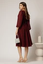 Rochie DY Fashion midi din voal bordo in clos cu perle si tull la decolteu, 2, dyfashion.ro