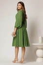 Rochie DY Fashion midi din voal verde in clos cu perle si tull la decolteu, 2, dyfashion.ro