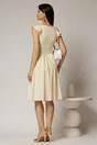 Rochie DY Fashion midi galbena din poplin in clos cu volane la umeri, 2, dyfashion.ro