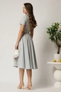 Rochie DY Fashion midi gri din stofa subtire cu cordon si buzunare, 2, dyfashion.ro