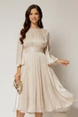 Rochie DY Fashion midi ivoar din voal peliculizat cu maneci ample, 1, dyfashion.ro