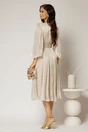 Rochie DY Fashion midi ivoar din voal peliculizat cu maneci ample, 2, dyfashion.ro