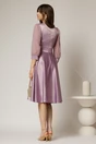 Rochie DY Fashion midi lila din tafta cu maneci din voal cu lurex, 2, dyfashion.ro
