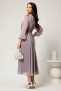 Rochie DY Fashion midi lila din voal in clos cu funda maxi in talie, 2, dyfashion.ro