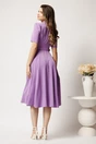 Rochie DY Fashion midi lila in clos din triplu voal cu nasturi la bust si curea in talie, 2, dyfashion.ro