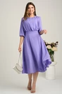 Rochie DY Fashion midi lila in clos din voal cu accesorii pe umeri, 4, dyfashion.ro